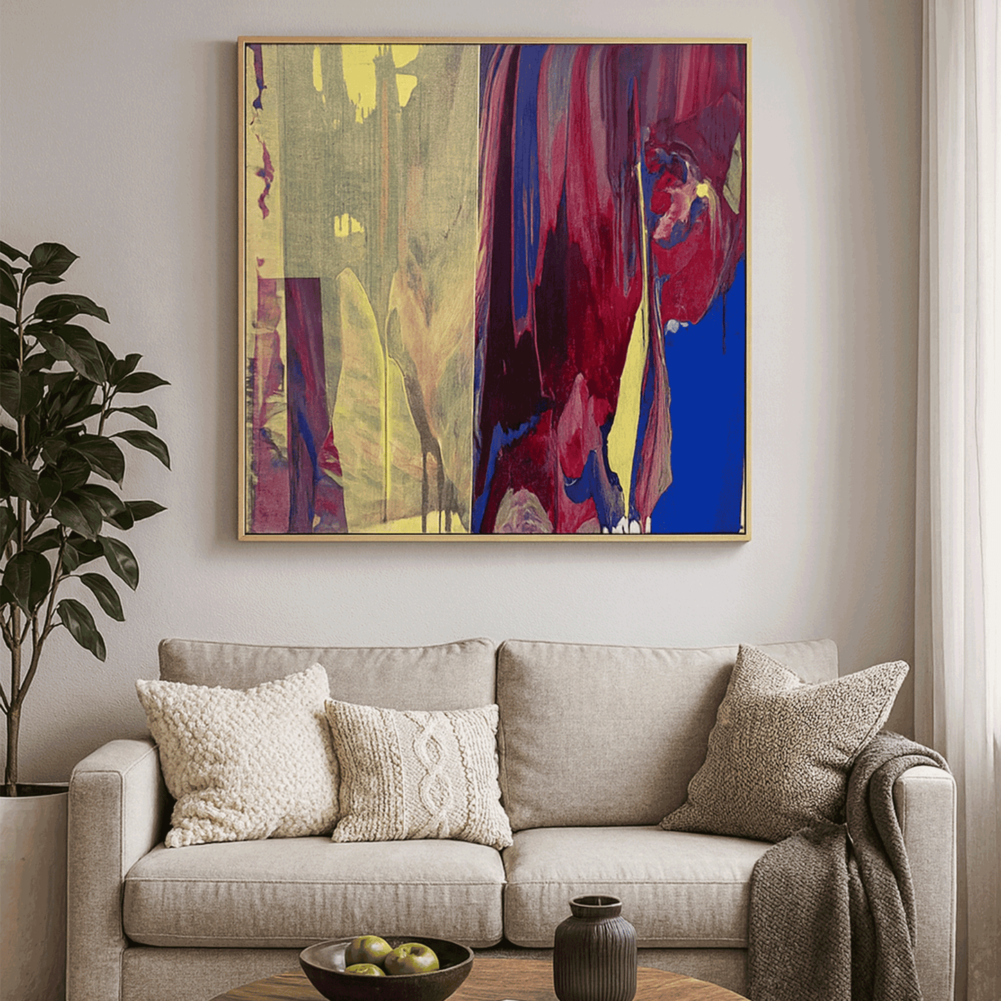 ציור מקורי חביבה - צעיף ארגמן