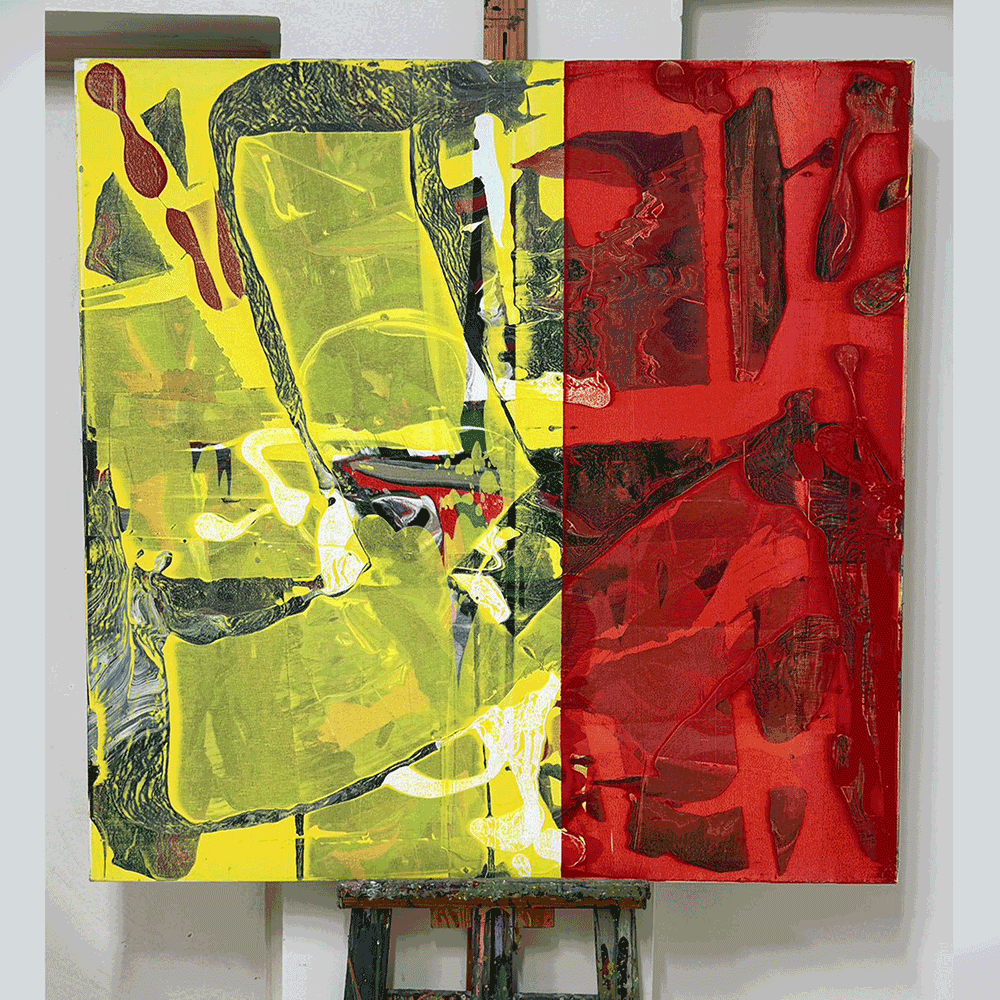 "רבדים של סוד" – ציור מופשט בטכניקת מיקס מדיה (Mixed Media) | חביבה גולדפרב (Layers of Mystery – Abstract Mixed Media Painting | Haviva Goldfarb)