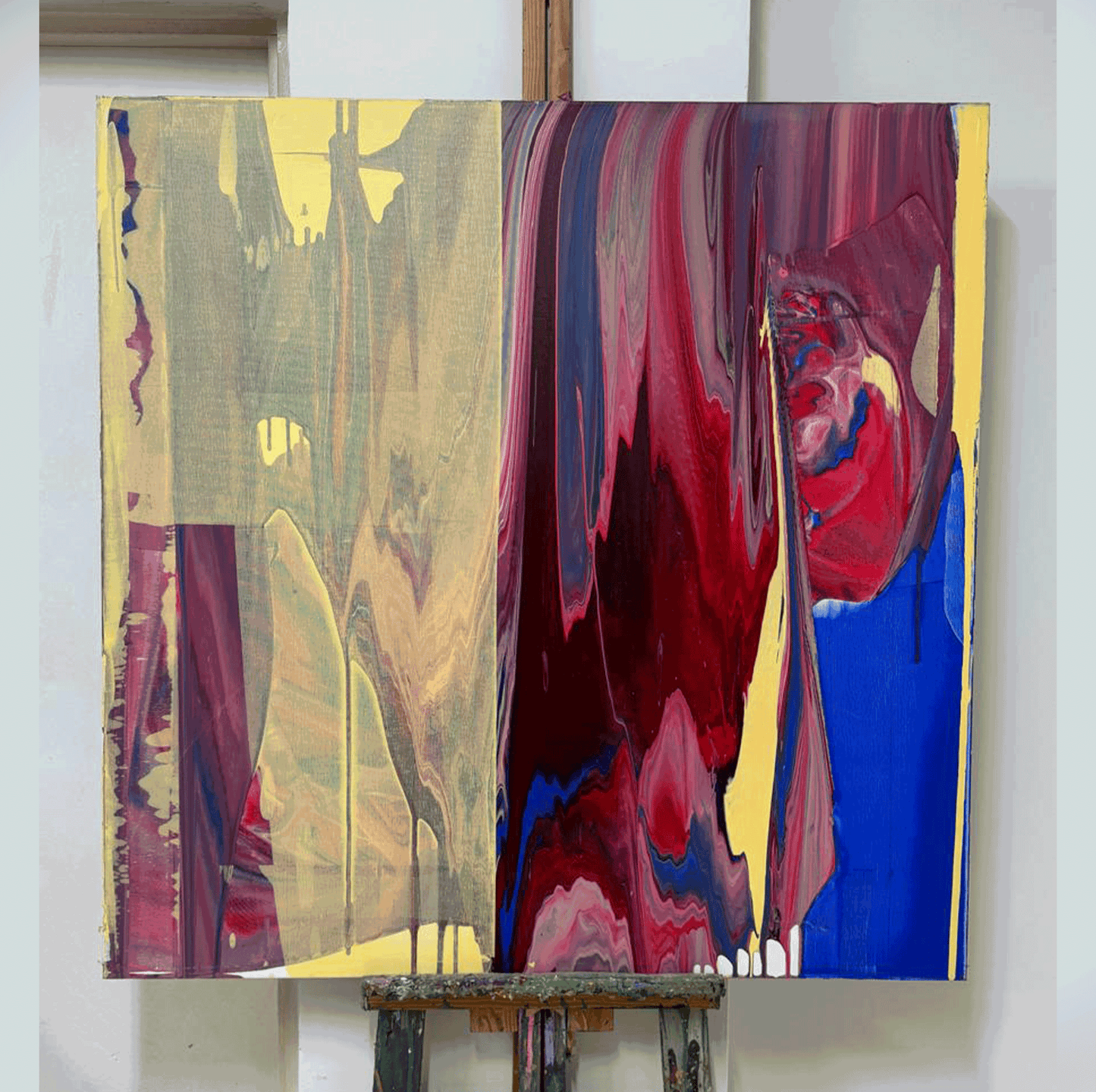 ציור מקורי חביבה - צעיף ארגמן